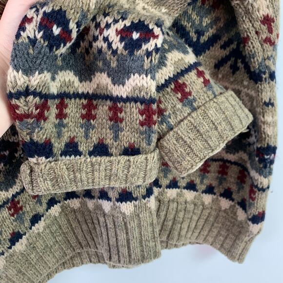Vintage 90s Abercrombie & Fitch The Big Sweater Wool Fair Isle Size XL - Picture 4 of 6